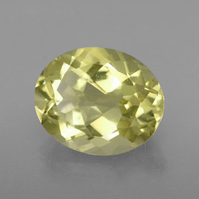 3.17 ct Yellow Quartz Stone, Natural Quartz in Oval Facet Shape for Sale