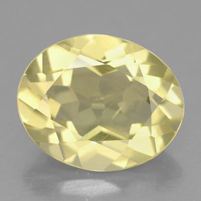 3.13 ct Yellow Quartz Stone, Natural Quartz in Oval Facet Shape for Sale