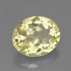 3.32 ct Yellow Quartz Stone, Natural Quartz in Oval Facet Shape for Sale