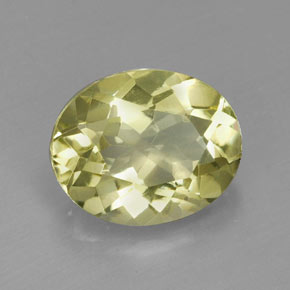 3.46 ct Yellow Quartz Stone, Natural Quartz in Oval Facet Shape for Sale