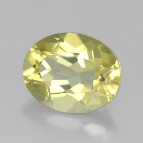 3.34 ct Yellow Quartz Stone, Natural Quartz in Oval Facet Shape for Sale