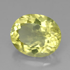 4.65 ct Yellow Quartz Stone, Natural Quartz in Oval Facet Shape for Sale