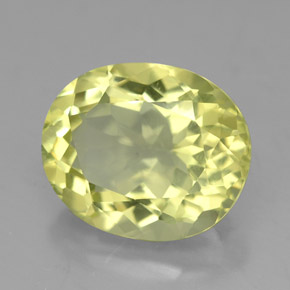 4.59 ct Yellow Quartz Stone, Natural Quartz in Oval Facet Shape for Sale