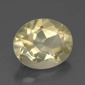 3.43 ct Yellow Quartz Stone, Natural Quartz in Oval Facet Shape for Sale