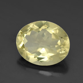 3.16 ct Yellow Quartz Stone, Natural Quartz in Oval Facet Shape for Sale