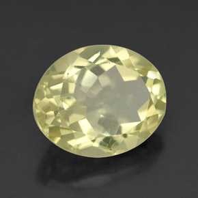 3.31 ct Yellow Quartz Stone, Natural Quartz in Oval Facet Shape for Sale