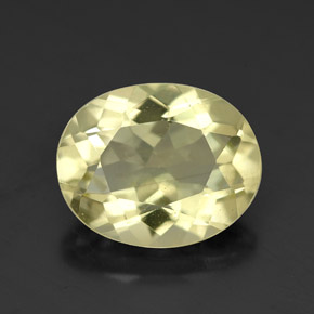 3.38 ct Yellow Quartz Gemstone, Quartz Gem in Oval Facet Shape for Sale.