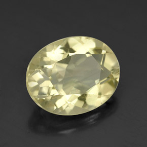 3.38 ct Yellow Quartz Stone, Natural Quartz in Oval Facet Shape for Sale