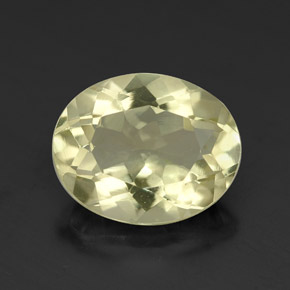3.41 ct Yellow Quartz Gemstone, Quartz Gem in Oval Facet Shape for Sale.