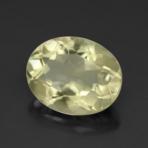 3.41 ct Yellow Quartz Stone, Natural Quartz in Oval Facet Shape for Sale
