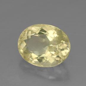 4.25 ct Yellow Quartz Stone, Natural Quartz in Oval Facet Shape for Sale