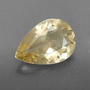 2.62 ct Yellow Quartz Gemstone, Quartz Gem in Pear Facet Shape for Sale.
