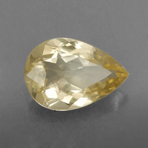2.62 ct Yellow Quartz Stone, Natural Quartz in Pear Facet Shape for Sale