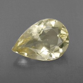 2.46 ct Yellow Quartz Gemstone, Quartz Gem in Pear Facet Shape for Sale.