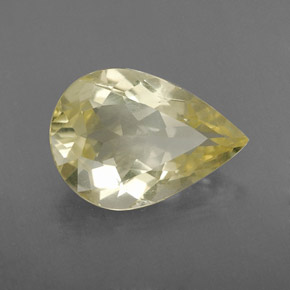 2.46 ct Yellow Quartz Stone, Natural Quartz in Pear Facet Shape for Sale