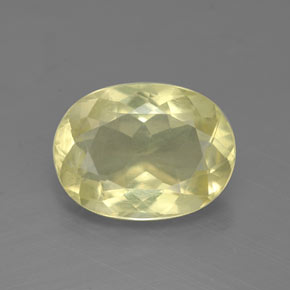 5.04 ct Yellow Quartz Gemstone, Quartz Gem in Oval Facet Shape for Sale.