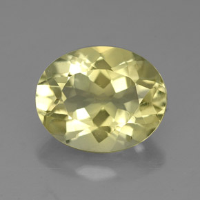 3.42 ct Yellow Quartz Gemstone, Quartz Gem in Oval Facet Shape for Sale.