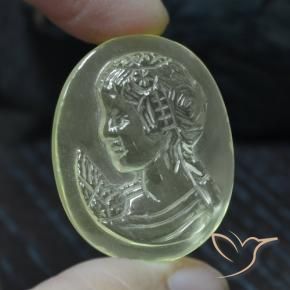 36.75 ct Yellow Quartz Stone, Natural Quartz in Carved Cameo Shape for Sale