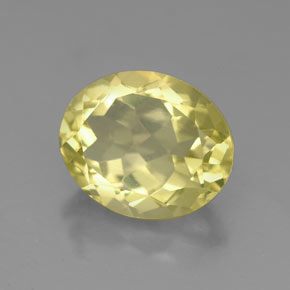 3.51 ct Yellow Quartz Stone, Natural Quartz in Oval Facet Shape for Sale