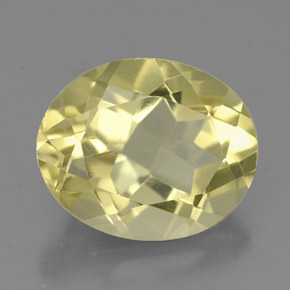 3.43 ct Yellow Quartz Stone, Natural Quartz in Oval Facet Shape for Sale