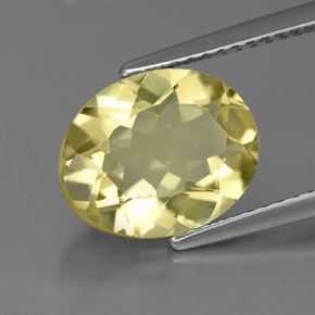 3.09 ct Yellow Quartz Stone, Natural Quartz in Oval Facet Shape for Sale