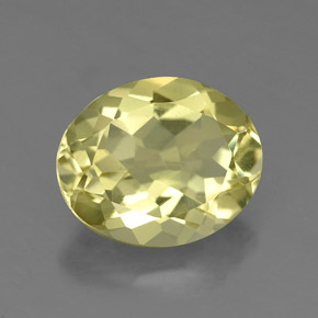 3.18 ct Yellow Quartz Stone, Natural Quartz in Oval Facet Shape for Sale