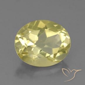 3.49 ct Yellow Quartz Stone, Natural Quartz in Oval Facet Shape for Sale