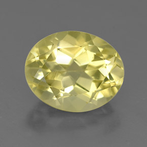 3.65 ct Yellow Quartz Gemstone, Quartz Gem in Oval Facet Shape for Sale.