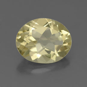2.96 ct Yellow Quartz Stone, Natural Quartz in Oval Facet Shape for Sale