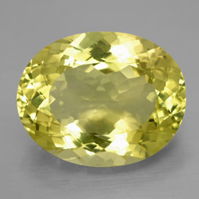 28.91 ct Yellow Quartz Gemstone, Quartz Gem in Oval Facet Shape for Sale.