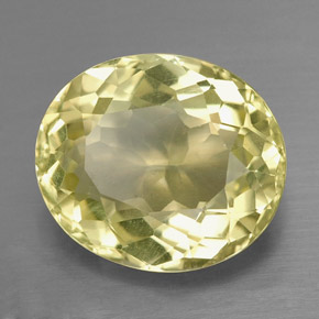 6.82 ct Yellow Quartz Stone, Natural Quartz in Oval Facet Shape for Sale