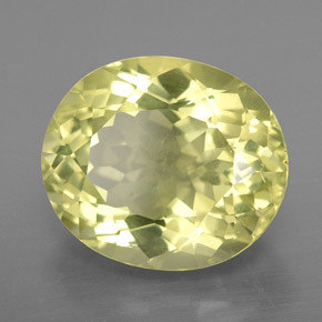7.81 ct Yellow Quartz Stone, Natural Quartz in Oval Facet Shape for Sale