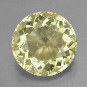 6.37 ct Yellow Quartz Gemstone, Quartz Gem in Round Facet Shape for Sale.
