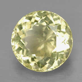 6.37 ct Yellow Quartz Stone, Natural Quartz in Round Facet Shape for Sale