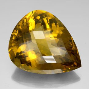 160.20 ct Yellow Quartz Stone, Natural Quartz in Pear Checkerboard Shape for Sale