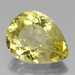 12.39 ct Yellow Quartz Gemstone, Quartz Gem in Pear Facet Shape for Sale.