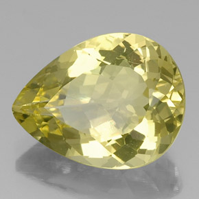 12.39 ct Yellow Quartz Stone, Natural Quartz in Pear Facet Shape for Sale