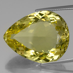 30.20 ct Yellow Quartz Stone, Natural Quartz in Pear Facet Shape for Sale