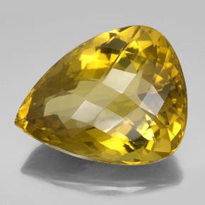 Amarillo otoño Cuarzo Gema - 152.1ct Tablero de Ajedrez Pera (ID: 335442)