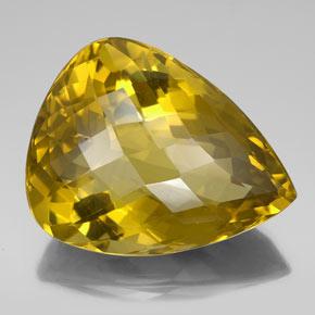 152.05 ct Yellow Quartz Stone, Natural Quartz in Pear Checkerboard Shape for Sale