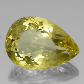 21.43 ct Yellow Quartz Gemstone, Quartz Gem in Pear Facet Shape for Sale.