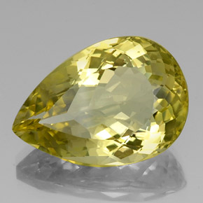 21.43 ct Yellow Quartz Stone, Natural Quartz in Pear Facet Shape for Sale