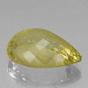 Quartz Gemstone in 23.7 x 16.5 mm Size for Sale, Quartz Stone in Lemon Color
