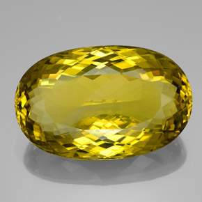 128.95 ct Yellow Quartz Gemstone, Quartz Gem in Oval Facet Shape for Sale.