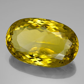 128.95 ct Yellow Quartz Stone, Natural Quartz in Oval Facet Shape for Sale