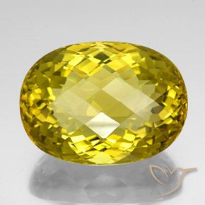 128.5 ct Yellow Quartz, 36.9 x 27.3 mm Oval Checkerboard From Brazil, Photo A