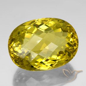 128.50 ct Yellow Quartz Stone, Natural Quartz in Oval Checkerboard Shape for Sale