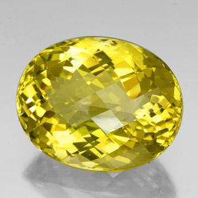 84.87 ct Yellow Quartz Stone, Natural Quartz in Oval Checkerboard Shape for Sale