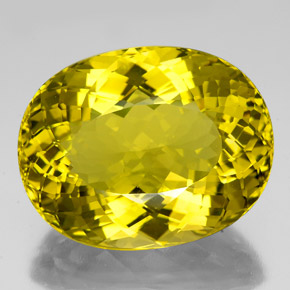 96.85 ct Yellow Quartz Gemstone, Quartz Gem in Oval Portuguese-Cut Shape for Sale.