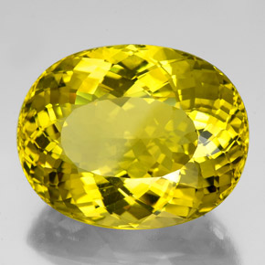 96.85 ct Yellow Quartz Stone, Natural Quartz in Oval Portuguese-Cut Shape for Sale